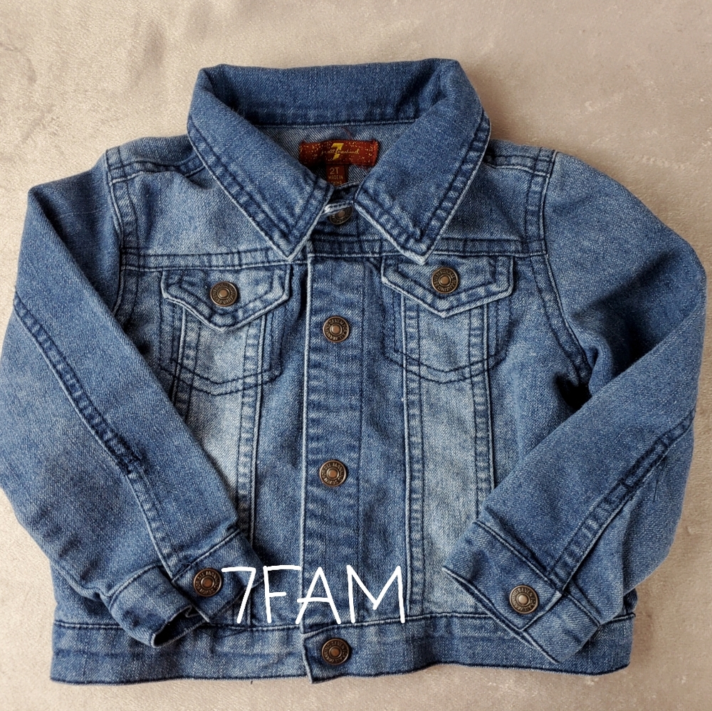 7FAM DENIM JACKET, SNAP UP, SIZE 2T